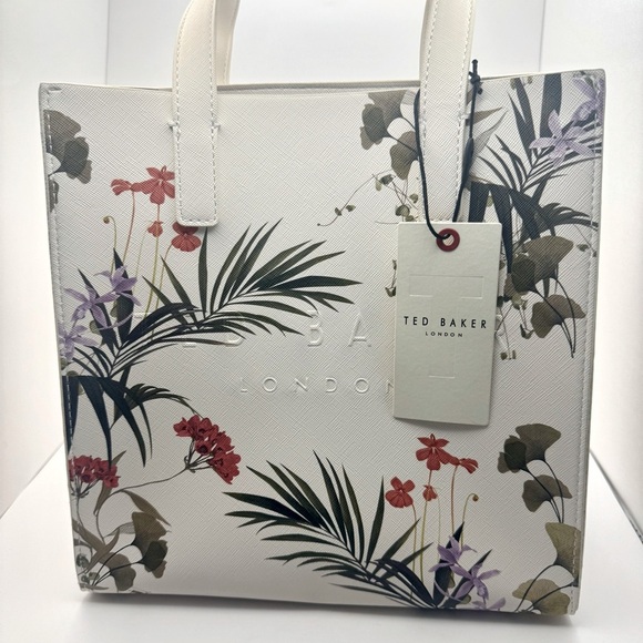 NEW Ted Baker The Icon Small Tote Bag Off White Floral - Picture 2 of 16